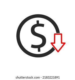 Cost reduction icon vector with simple design