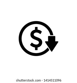 Cost reduction icon vector. Cost reduction symbol