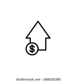 Cost reduction line icon vector. Cost reduction symbol