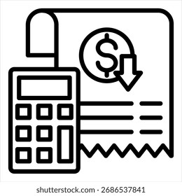 Ilustración de un solo icono de esquema de reducción de costos