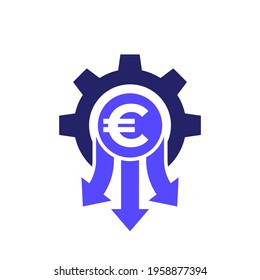 reducción de costes o reducción de iconos con euros