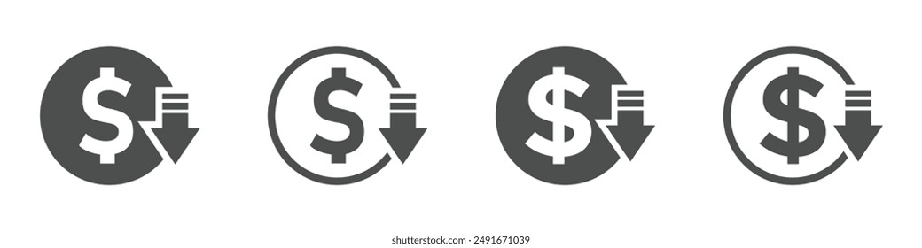 Conceptos de icono de Vector de reducción de costes