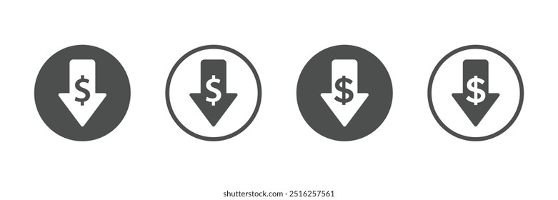 Cost reduction vector icons. Trendy cost reduction vector file