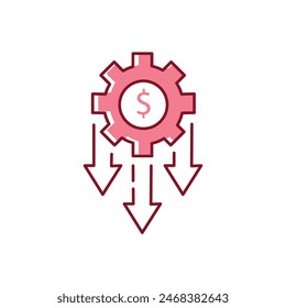 Cost Reduction Vector Illustration Icon Design