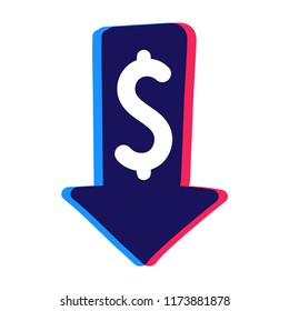 Cost reduction. Vector illustration on white background.