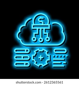 cost researching company and processing neon light sign vector. cost researching company and processing illustration