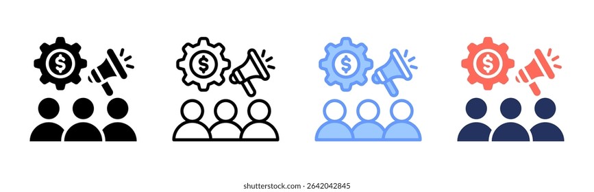 Cost And Revenue icon sheet multiple style collection