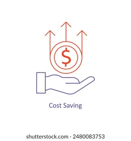 Cost Saving: Efficient and Budget-Friendly Solutions with editable stroke.