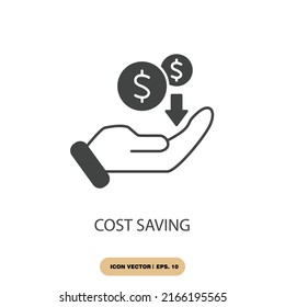 cost saving icons  symbol vector elements for infographic web