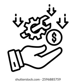Cost Savings icon in Outline Style. Simple Outline Icon Vector. Simple Vector Design