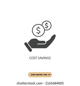 Cost Savings Icons  Symbol Vector Elements For Infographic Web