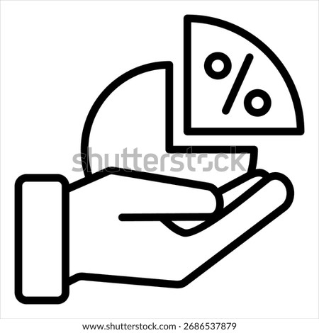 Cost Share Outline Single Icon Illustration