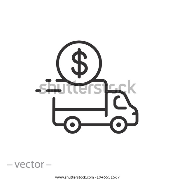 Cost Shipping Icon Freight Delivery Fee Stock Vector Royalty Free 1946551567