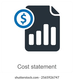 Cost Statement and budget icon concept