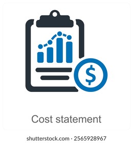 Cost Statement and budget icon concept