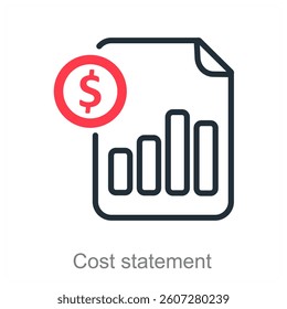 Cost Statement and budget icon concept