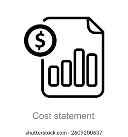 Cost Statement and budget icon concept