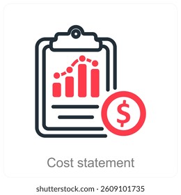 Cost Statement and expense icon concept
