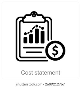 Cost Statement and expense icon concept