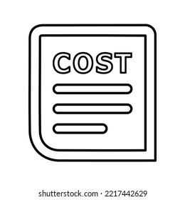 Cost Statement line icon. Outline vector.
