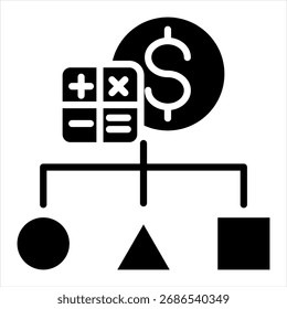 Kostenstruktur-Glyphe Einzelsymbol-Illustration