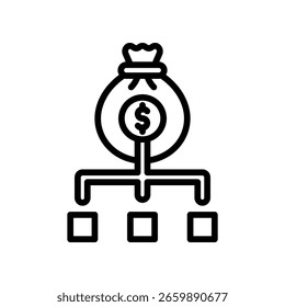 Kostenstruktur-Symbol Gliederungsvektorgrafik