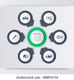 Cost Structure, infographic elements, in blue and green, vector illustration, eps10, easy to edit