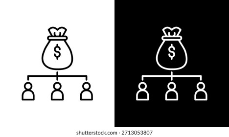 Kostenstruktur Umriss weißes SymbolSet Design