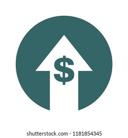 Cost Symbol Increase Icon. Vector Symbol Image Isolated On Background .