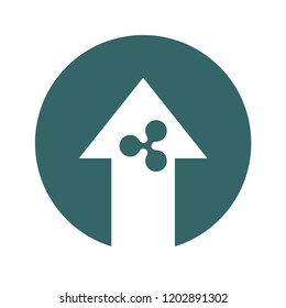 Cost symbol increase icon. Vector symbol image isolated on background .