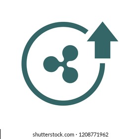 Cost symbol increase icon. Vector symbol image isolated on background .