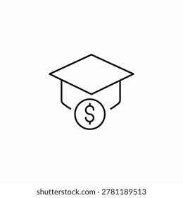 cost tuition icon sign vector