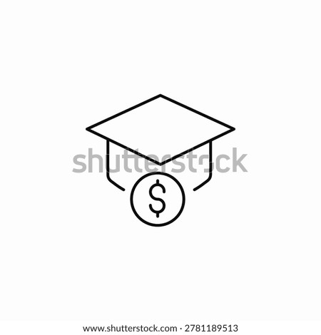 cost tuition icon sign vector