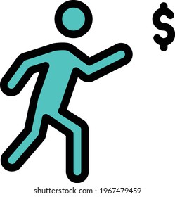 icono de línea de clavija de vector de coste