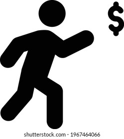 cost vector glyph flat icon