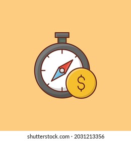 ilustración de costo vectorial en un fondo transparente. Símbolos de calidad premium. Icono de color plano de línea vectorial para el concepto y el diseño gráfico.