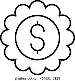 Cost Vector Line Icon Design