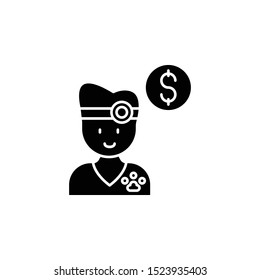 Cost, veterinary icon. Simple glyph, flat vector of petshop icons for ui and ux, website or mobile application