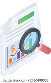 Cost vs Sales Analyzer isometric concept, Browse server accounts vector icon design, Web hosting service Symbol, Computing machines Sign, Internet Application Management stock illustration