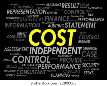 COST word cloud, business concept