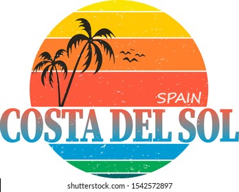 costa del sol spain travel destination. vector shirt logo