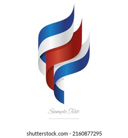 Costa Rica abstract 3D wavy flag blue white red modern Costa Rican ribbon torch flame strip logo icon vector