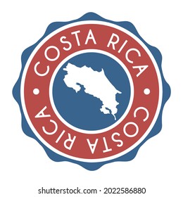 Costa Rica Badge Map Vector Seal Vector Sign. National Symbol Country Stamp Design Icon Label. 