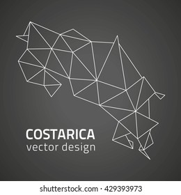 Costa rica  black vector outline map