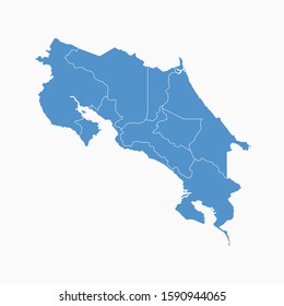 Costa Rica Blue Map On White Background Costa Rica Modern Icon Map Costa Rica Simple Vector illustration EPS10