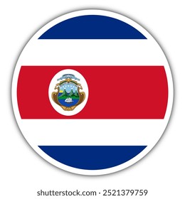 Costa Rica Button Flag Vektor Vorlage Design Illustrator