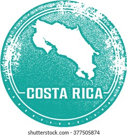 Costa Rica Central America Travel Stamp