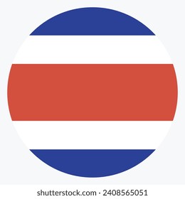Costa Rica circle flag. Button flag icon. Standard color. Circle icon flag. Computer illustration. Digital illustration. Vector illustration.