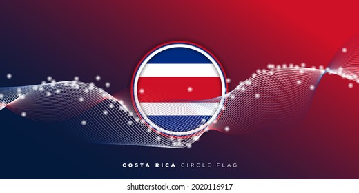 Costa rica circle flag design with red and blue background. good template for Costa rica Independence Day or National day design.