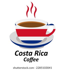 Costa rica coffee cup logo illustration design. Drink Business concept icon